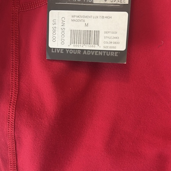 NWT Eddie Bauer movement lux 7/8 high rise leggings magenta medium - Picture 4 of 5